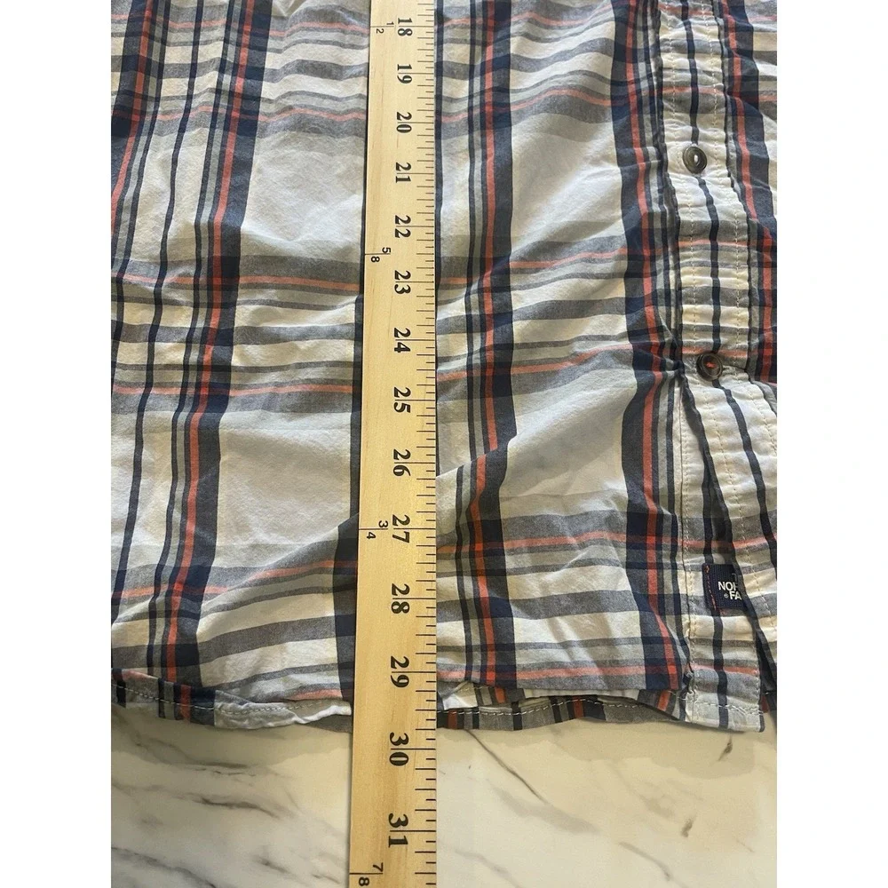 North Face Shirt Mens XXL Blue Plaid Long Sleeve Button-Down
